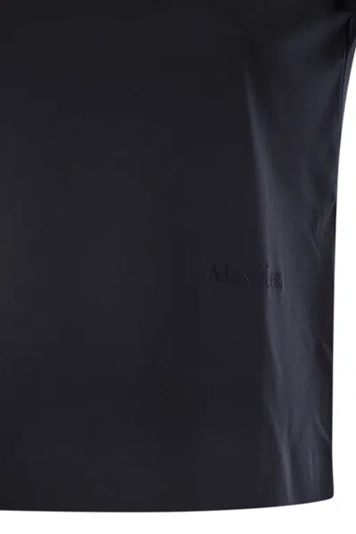 Max Mara Nerina Black Cotton Short-sleeve T-shirt In Blue