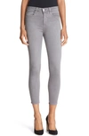 L'agence The Margot Cropped High-rise Skinny Jeans In Gris