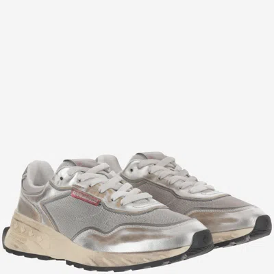 Dsquared2 Sprinter Laminated Leather And Used Mesh Sneakers