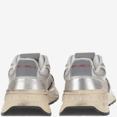 Dsquared2 Sprinter Laminated Leather And Used Mesh Sneakers