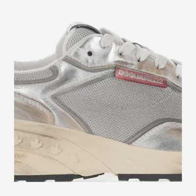 Dsquared2 Sprinter Laminated Leather And Used Mesh Sneakers