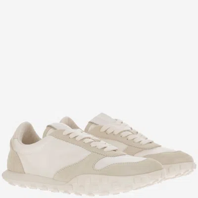 Jil Sander White Leather And Suede Moon Sneakers In Neutral