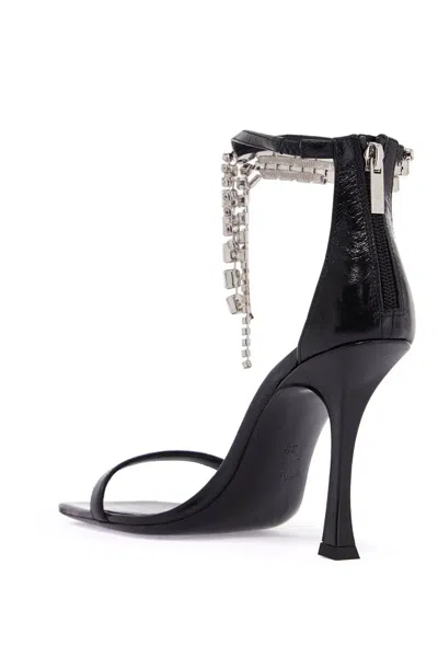 Jimmy Choo Verity 100 Crystal Embellished Leather Sandals In Black