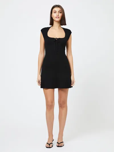 French Connection Cosysoft Flared Minidress In Black