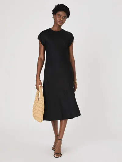 French Connection Ennis Satin Midi Dress In Black