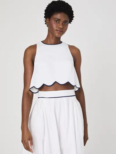 French Connection Alexis Cropped Top In White