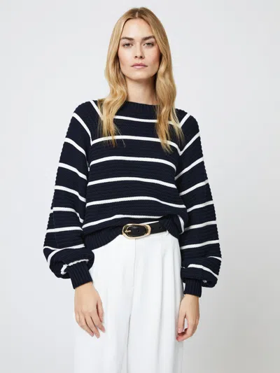 French Connection Lily Mozart Stripe Sweater In Blue