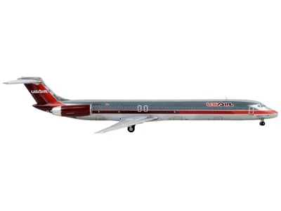 Geminijets Mcdonnell Douglas Md-82 Commercial Aircraft "usair" Silver With Red Tail 1/400 Diecast Model Airplan