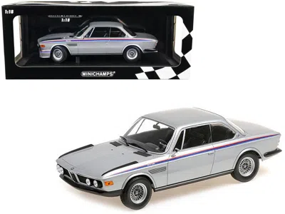 Minichamps 1973 Bmw 3.0 Csl Silver Metallic With Red And Blue Stripes Limited Edition To 540 Pieces Worldwide 1
