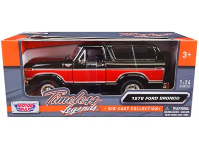 Motormax 1-24 Scale Diecast 1978 Ford Bronco Ranger Xlt With Spare Tire Timeless Legends Series Model Car Bla