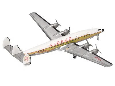 Herpa Lockheed L-1649a Starliner Commercial Aircraft "alaska Airlines - Golden Nugget Service" (n7316c) Wh