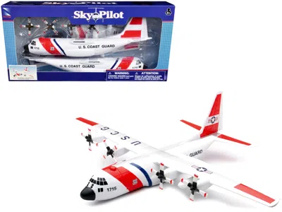 New Ray Model Kit Lockheed C-130 Hercules Transport Aircraft White And Red "united States Coast Guard" Snap