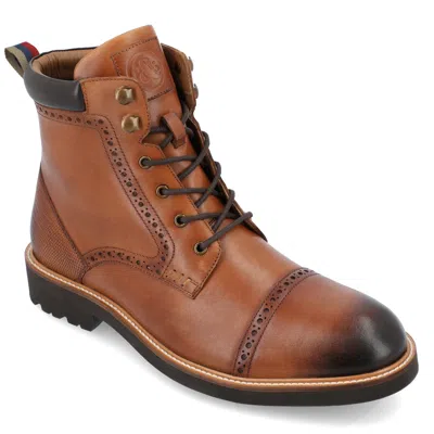 Thomas & Vine Tyrus Leather Cap Toe Combat Boot In Green
