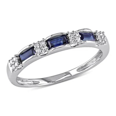 Mimi & Max 1/2 Ct Tgw Sapphire And Diamond Accent Eternity Ring In 10k White Gold In White