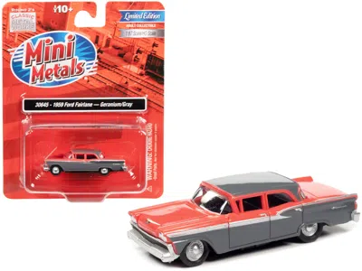 Classic Metal Works 1959 Ford Fairlane Geranium Pink And Gunsmoke Gray 1/87 (ho) Scale Model Car By