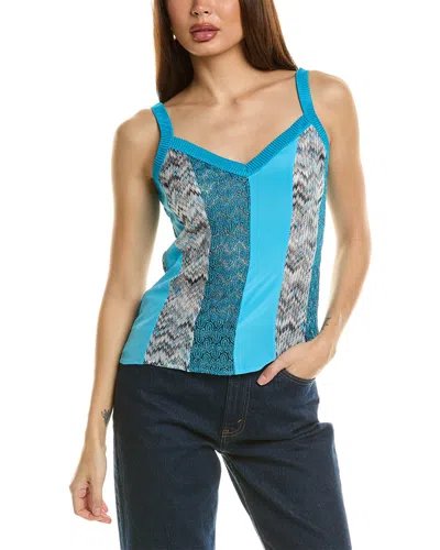 Missoni Silk-blend Tank Top In Blue