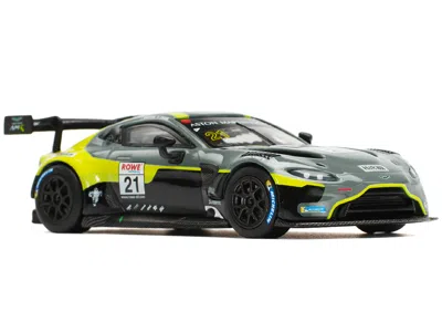 Pop Race Aston Martin Gt3 #21 Green Metallic "n24 2024" 1/64 Diecast Model Car By