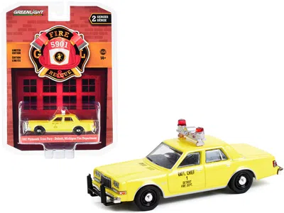 Greenlight 1982 Plymouth Gran Fury Yellow "detroit Fire Department Battalion Chief #1" (michigan) "fire & Rescu