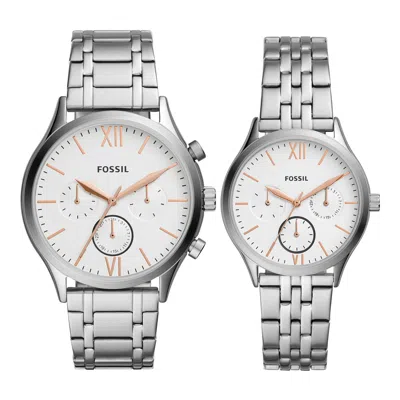 Fossil Men's Fenmore Midsize Multifunction, Stainless Steel Watch In Silver