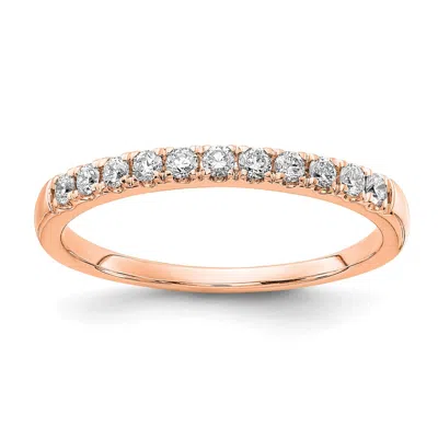 Diamond2deal 14k Gold Lab Grown Diamond Wedding Band Ring 1/4ct Clarity- Vs Color- G-h In Pink