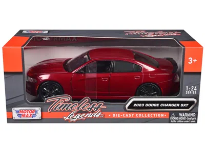 Motormax 2023 Dodge Charger Sxt Red Metallic "timeless Legends" Series 1/24 Diecast Model Car By