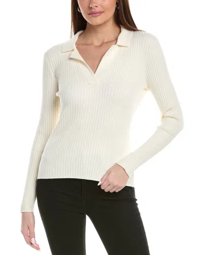 Reveriee Polo Sweater In White