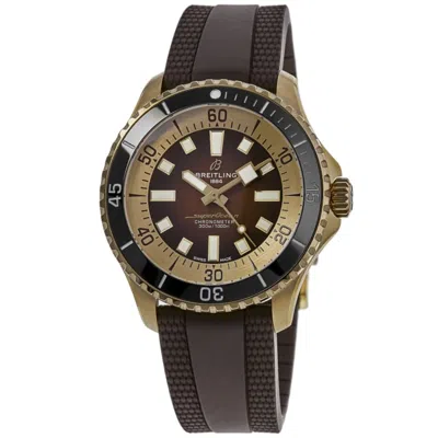 Breitling Superocean Automatic 44 Brown Dial Bronze Rubber Strap Men's Watch N17376201q1s1 In Brown