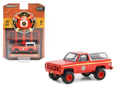 Greenlight 1984 Chevrolet M1009 Red With White Camper Shell "alaska State Fire Marshal" "fire & Rescue" Series