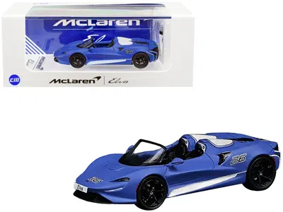 Cm Models Mclaren Elva Convertible #26 Matt Blue With White Stripes And Extra Wheels 1/64 Diecast Model Car By