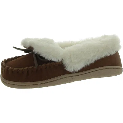 Charter Club Dorenda Womens Faux Suede Round Toe Moccasins In Brown