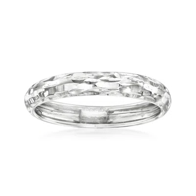 Ross-simons Italian 14kt White Gold Diamond-cut Ring In White