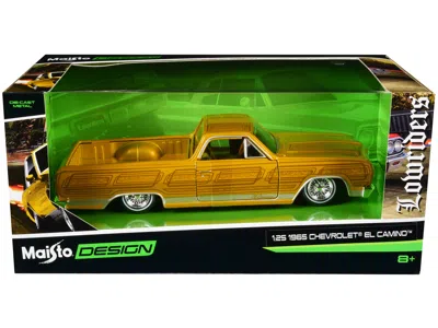 Maisto 1965 Chevrolet El Camino Lowrider Gold Metallic With Graphics "lowriders" Series 1/25 Diecast Model