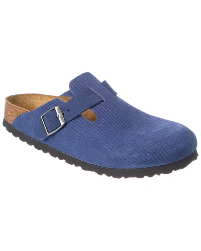 Birkenstock Boston Bs Narrow Suede Clog In Blue