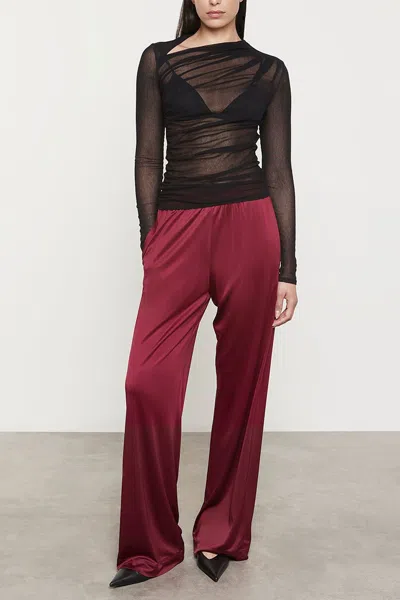 Enza Costa Sheer Slash Long-sleeve Blouse