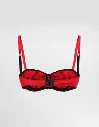 Dolce & Gabbana Silk Satin Bra In Red
