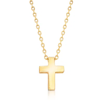 Ross-simons 18kt Yellow Gold Small Cross Pendant Necklace In Multi