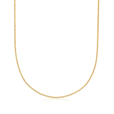 Ross-simons 1mm 14kt Yellow Gold Adjustable Wheat Chain Necklace In Yellow