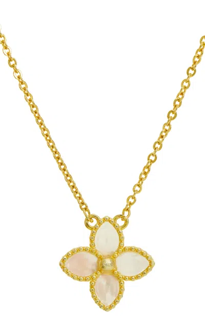 Savvy Cie Jewels 18k Gold Vermeil Mop Necklace In Yellow