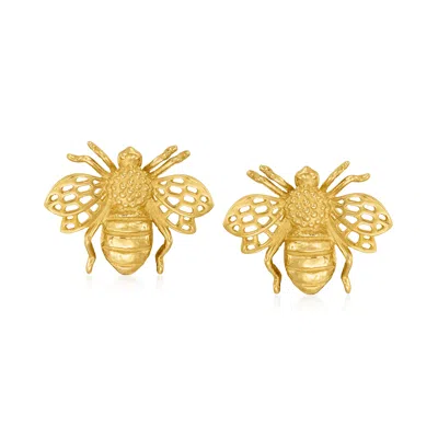 Ross-simons 14kt Yellow Gold Bumblebee Stud Earrings In Yellow