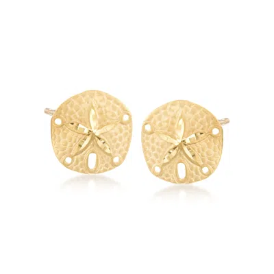 Ross-simons 14kt Yellow Gold Sand Dollar Earrings In Yellow