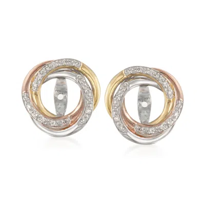 Ross-simons Diamond Swirl Earring Jackets In Tri-colored Sterling Silver In White
