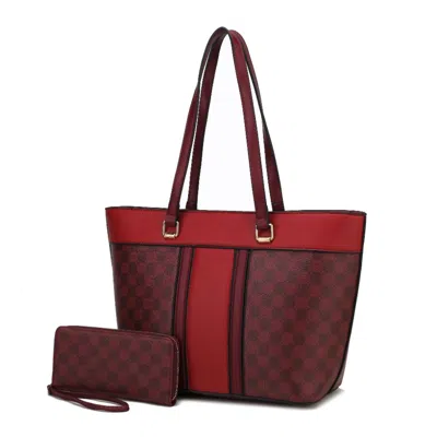 Mkf Collection By Mia K Fabiola Vegan Leather Women's Tote Bag With Wallet -2 Piece Set In White