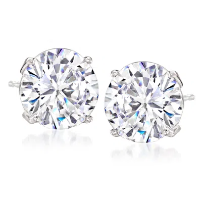 Ross-simons Cz Stud Earrings In 14kt White Gold In White