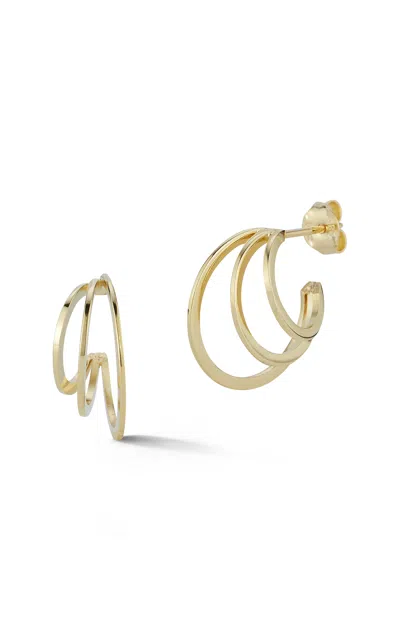 Ember Fine Jewelry 14k Gold Three Ring Hoop Earrings In Multi