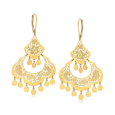 Ross-simons Italian 14kt Yellow Gold Filigree Chandelier Earrings In Yellow
