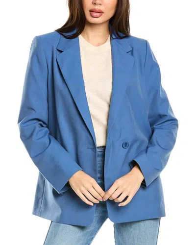 Maje Wool-blend Suit Blazer In Blue
