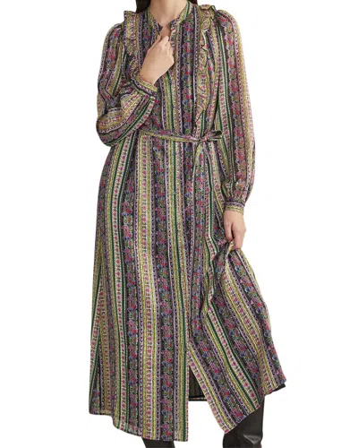Boden Ruffle Metallic Midi Dress In Pink