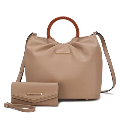 Mkf Collection By Mia K Leilani Vegan Leather Tote Handbag With Wallet In Grey