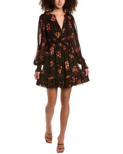 Ulla Johnson Adara Tiered-ruffle Mini Silk Dress In Blue