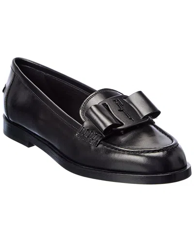 Ferragamo Viva Leather Loafer In Black
